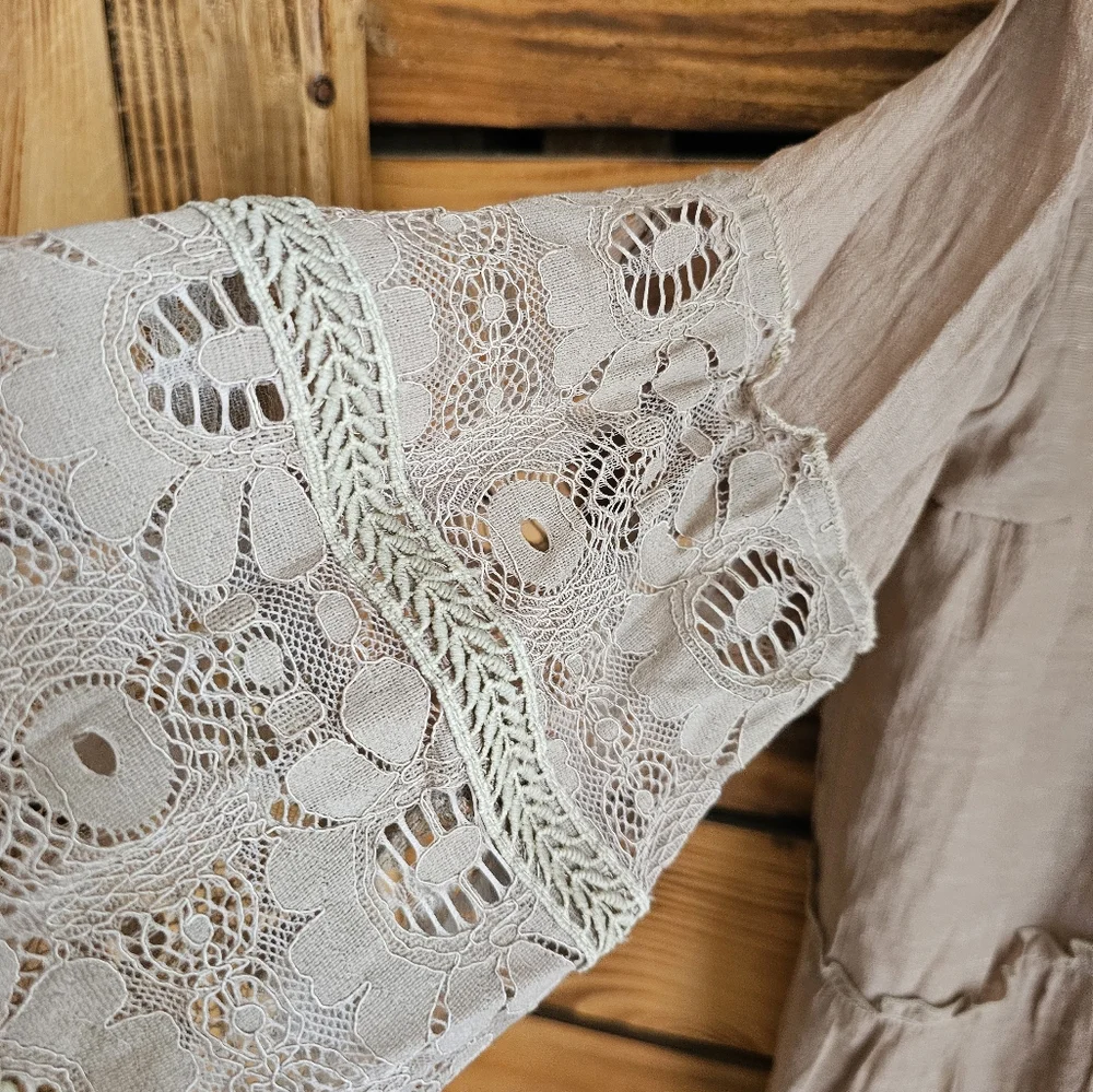 BOHO Tan Dress - Picture 3 of 7